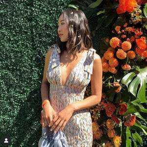 Song of Style Blue and White Midi Dress